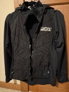 FXR Black Quilted Zip Hoodie